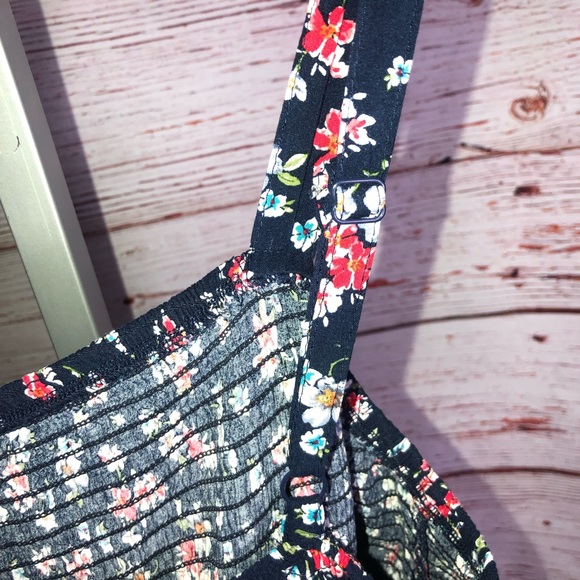 Torrid Navy Floral Challis Smocked Crop Cami - Picture 12 of 12